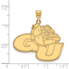 14k Gold LogoArt Gonzaga University G-U Bulldog Extra Large Pendant