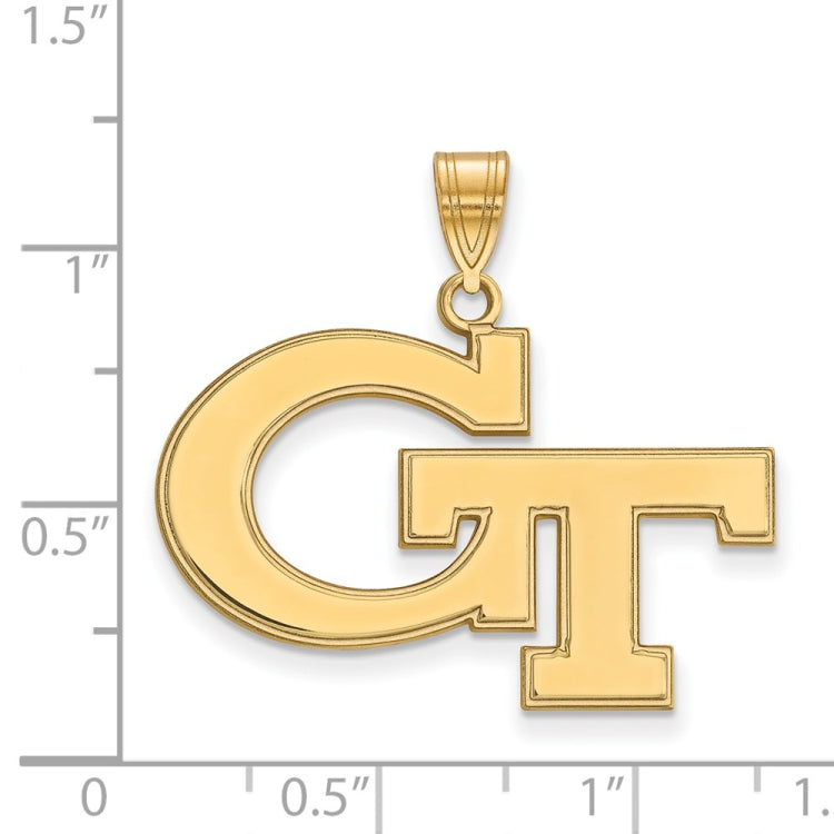 14k Gold LogoArt Georgia Institute of Technology G-T Large Pendant