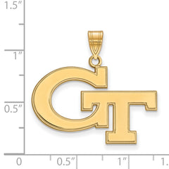 14k Gold LogoArt Georgia Institute of Technology G-T Large Pendant