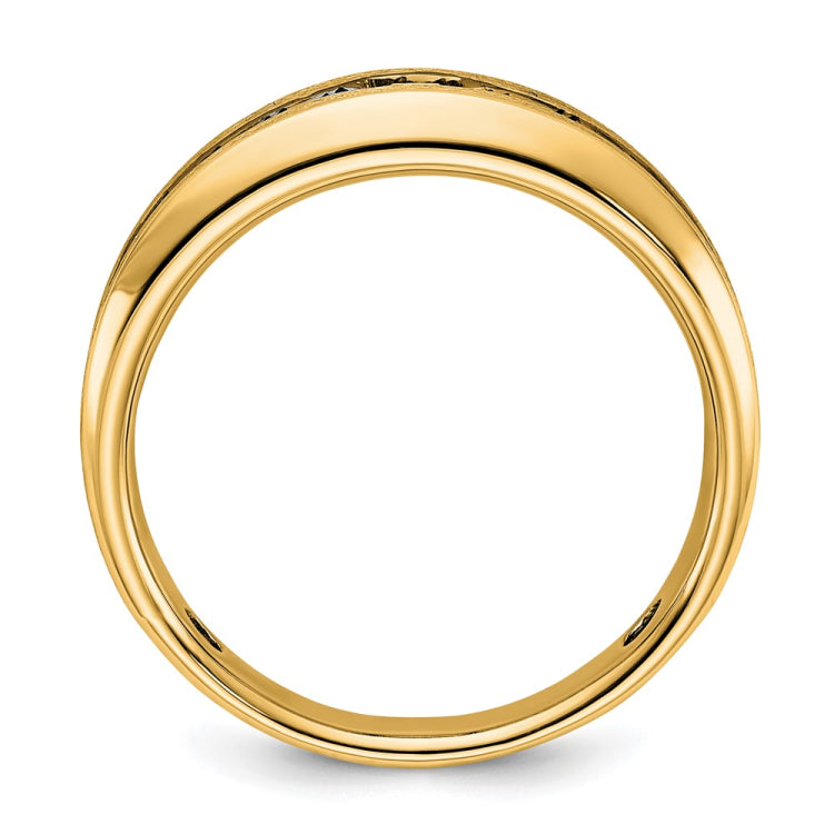 Men's WG Ring with Satin Finish and Black Rhodium Accent Mounting