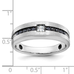 Men's WG Ring with Satin Finish and Black Rhodium Accent Mounting