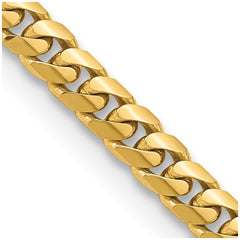 14K 24 inch 5mm Solid Miami Cuban Link with Lobster Clasp Chain