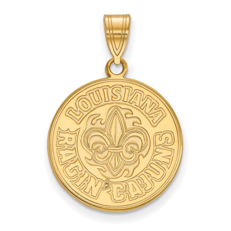 10k Gold LogoArt University of Louisiana at Lafayette Large Pendant