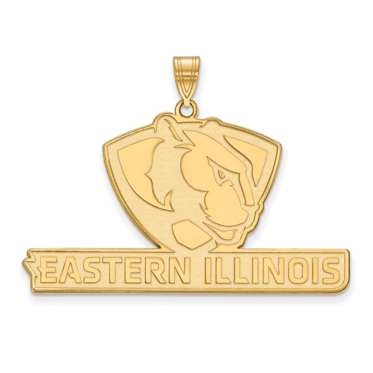 10k Gold LogoArt Eastern Illinois University Extra Large Pendant
