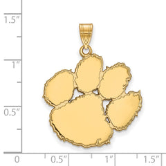 10k Gold LogoArt Clemson University Tiger Paw Extra Large Pendant