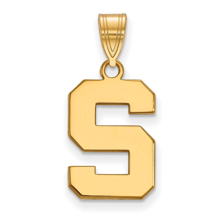 14k Gold LogoArt Michigan State University Letter S Medium Pendant