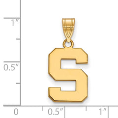 14k Gold LogoArt Michigan State University Letter S Medium Pendant