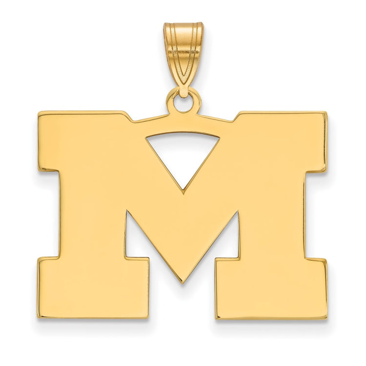 10k Gold LogoArt University of Michigan Letter M Large Pendant