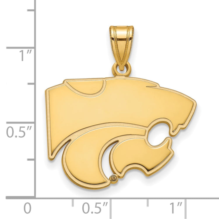 14k Gold LogoArt Kansas State University Wildcat Large Pendant