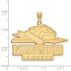 14k Gold LogoArt Longwood University Lancers Extra Large Pendant
