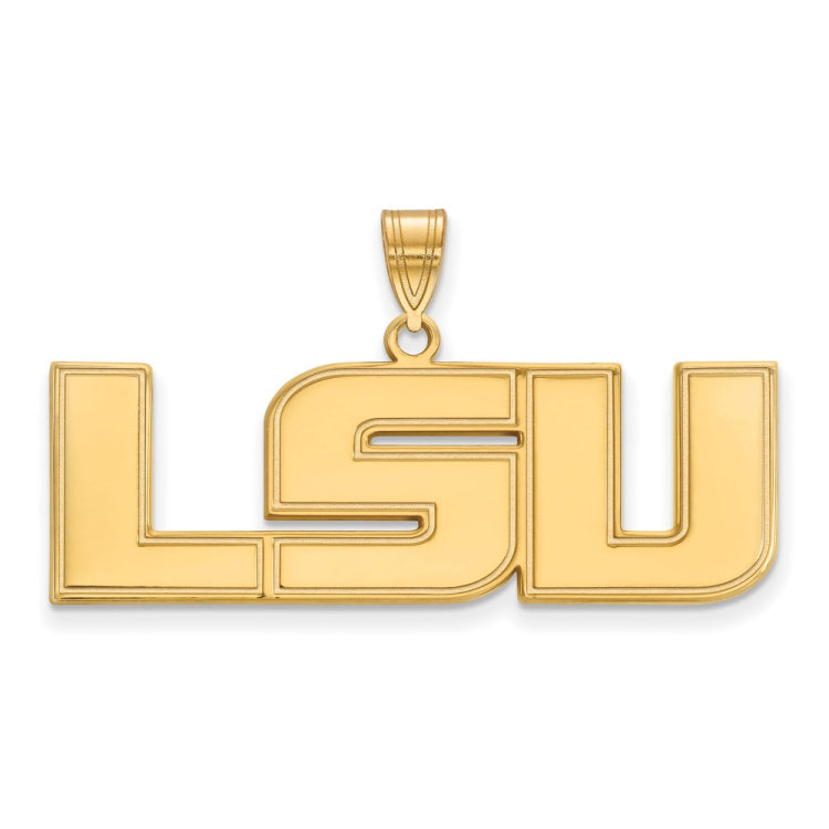 14k Gold LogoArt Louisiana State University L-S-U Large Pendant