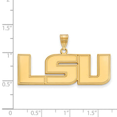 14k Gold LogoArt Louisiana State University L-S-U Large Pendant