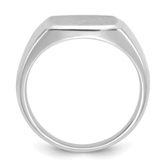 10kw 14mm x 14mm cushion face signet ring.