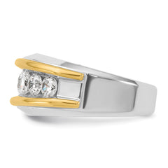 IBGoodman 10k Two-tone Men's Polished 7-Stone 2 Carat Lab Grown Diamond Ring