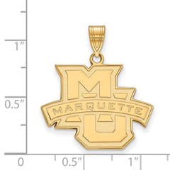 14k Gold LogoArt Marquette University Large Pendant