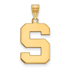 14k Gold LogoArt Michigan State University Letter S Large Pendant