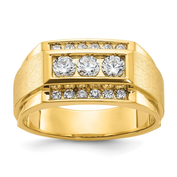 Men's YG Ring with Satin Finish sides and bright polish top Mounting