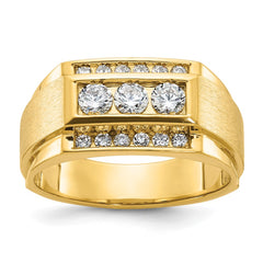 Men's YG Ring with Satin Finish sides and bright polish top Mounting