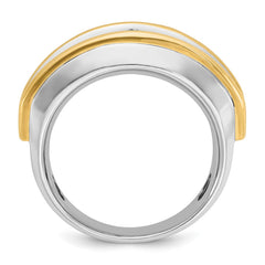 10k Two-tone IBGoodman Men's Polished 7-Stone Ring Mounting