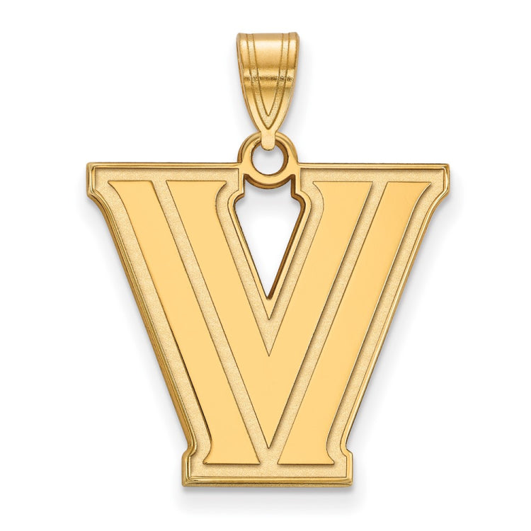 14k Gold LogoArt Villanova University Letter V Large Pendant
