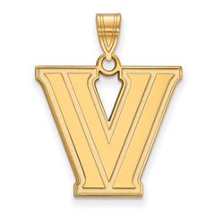 14k Gold LogoArt Villanova University Letter V Large Pendant