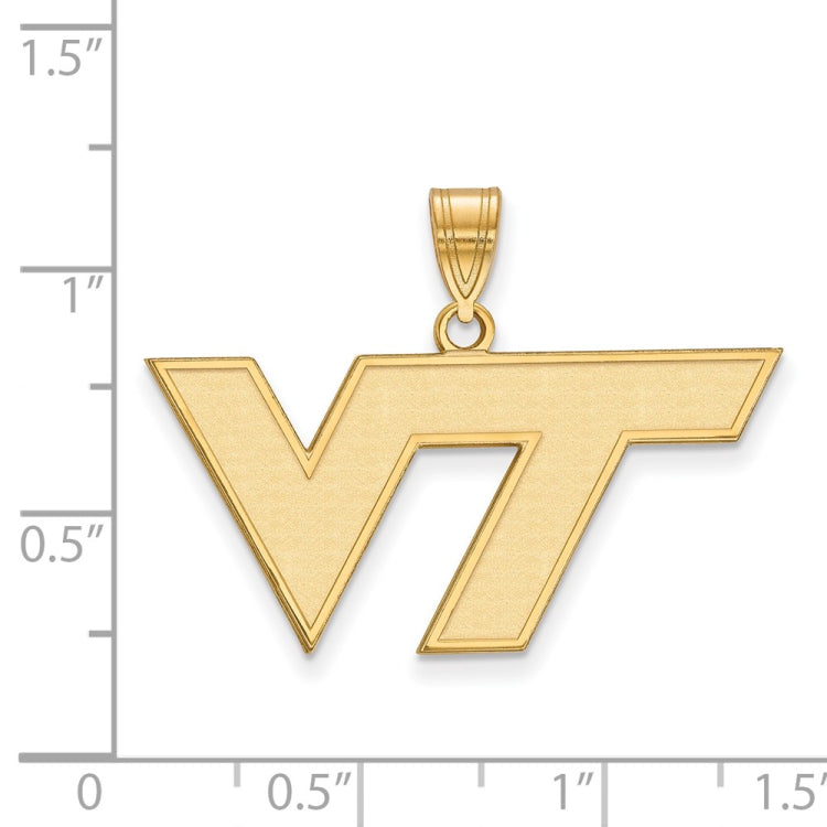 14k Gold LogoArt Virginia Tech V-T Medium Pendant
