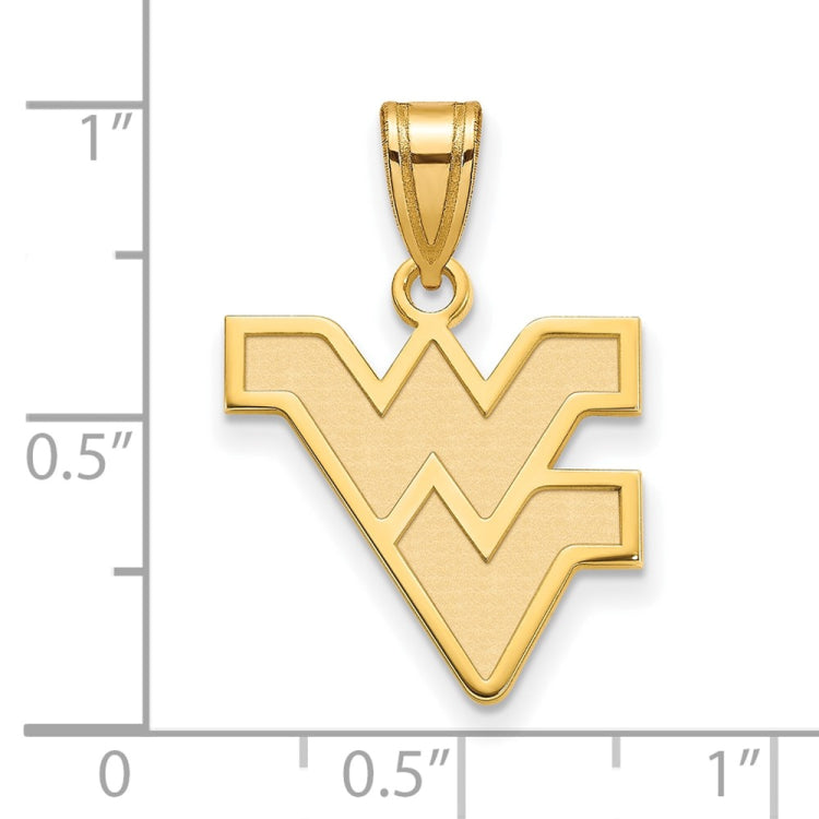 14k Gold LogoArt West Virginia University W-V Medium Pendant