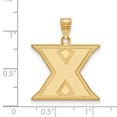 14k Gold LogoArt Xavier University Letter X Large Pendant