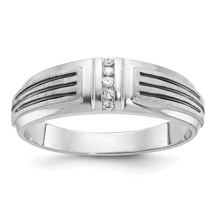 Men's White Gold .05ct tw Diamond Wedding Band Mounting