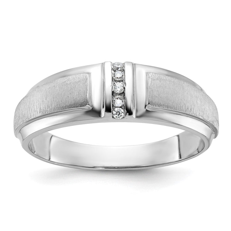 IBGoodman 10k Men's Polished and Satin 3-Stone Ring Mounting