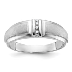 IBGoodman 10k Men's Polished and Satin 3-Stone Ring Mounting