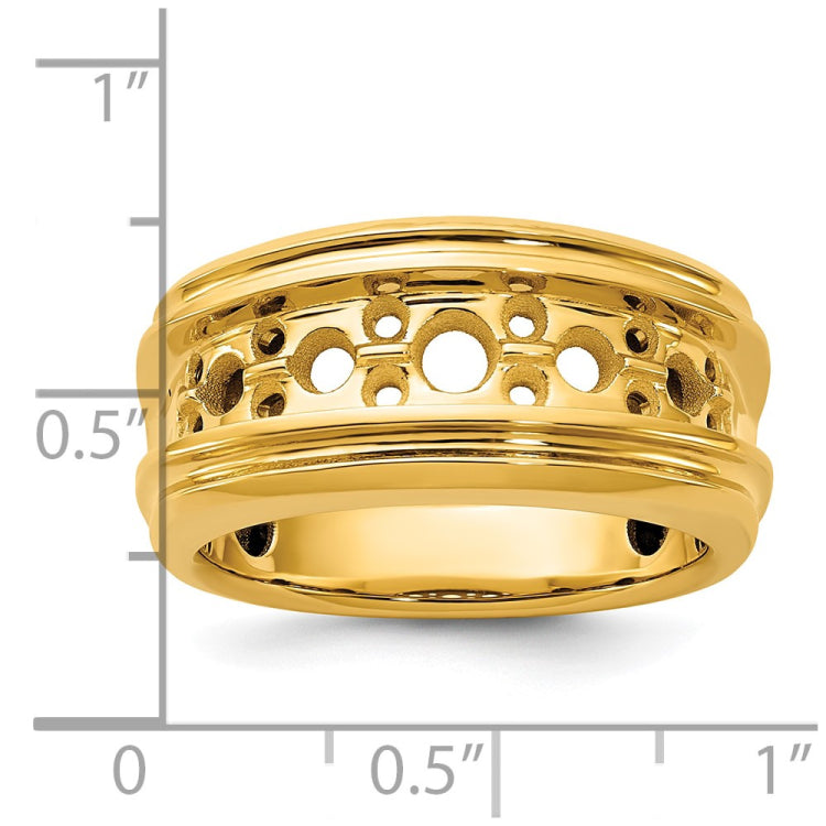 GENTS 3CTTW DIA BAND--GEM ON GEM Mounting