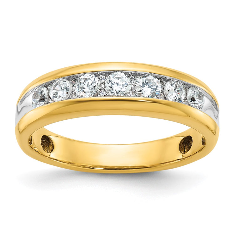 LDS YG DIAMOND BAND--GEM ON GEM WITH WHITE RHOD CTR PANEL Mounting