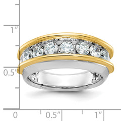 IBGoodman 14k Two-tone Men's Polished 7-Stone 1 1/5 Carat BB Quality Diamond Ring