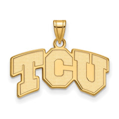 10k Gold LogoArt Texas Christian University T-C-U Small Pendant