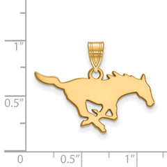 14k Gold LogoArt Southern Methodist University Mustang Medium Pendant