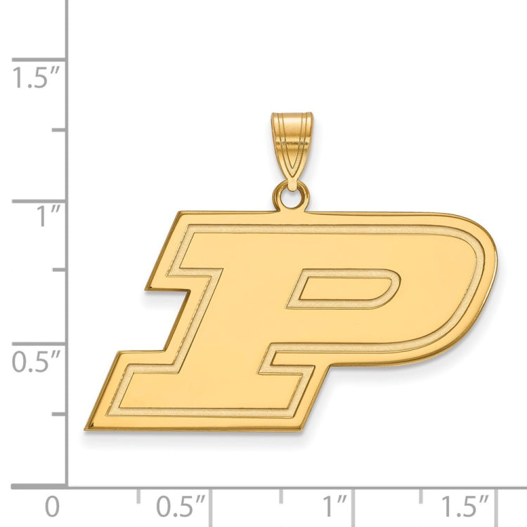 14k Gold LogoArt Purdue University Letter P Large Pendant