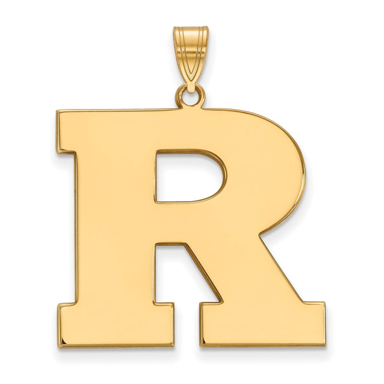 14k Gold LogoArt Rutgers University Letter R Extra Large Pendant