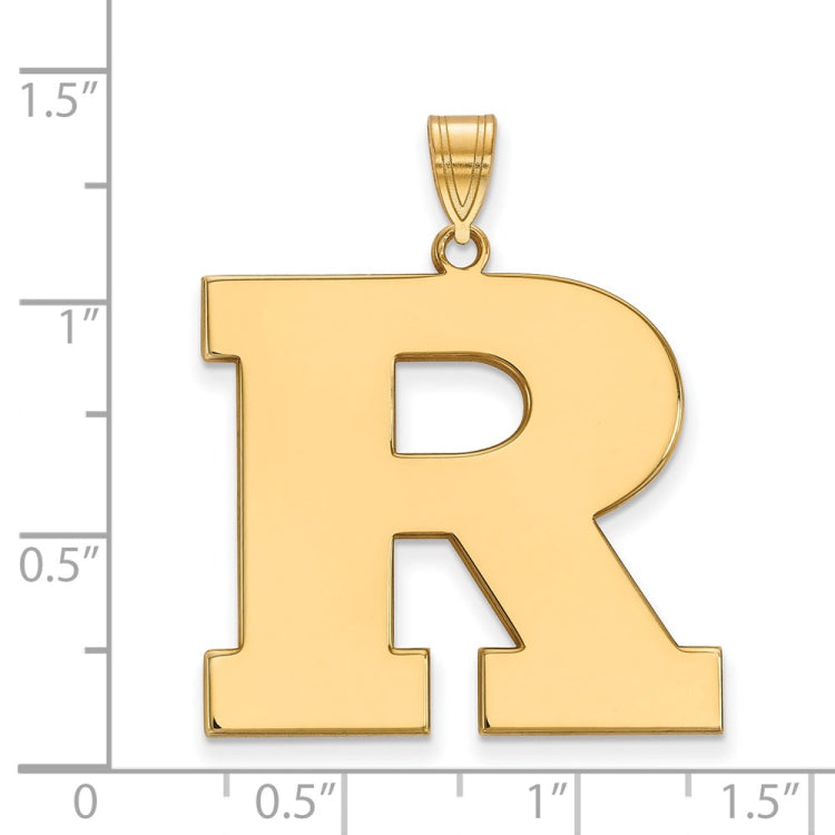 14k Gold LogoArt Rutgers University Letter R Extra Large Pendant
