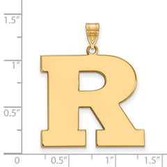 14k Gold LogoArt Rutgers University Letter R Extra Large Pendant