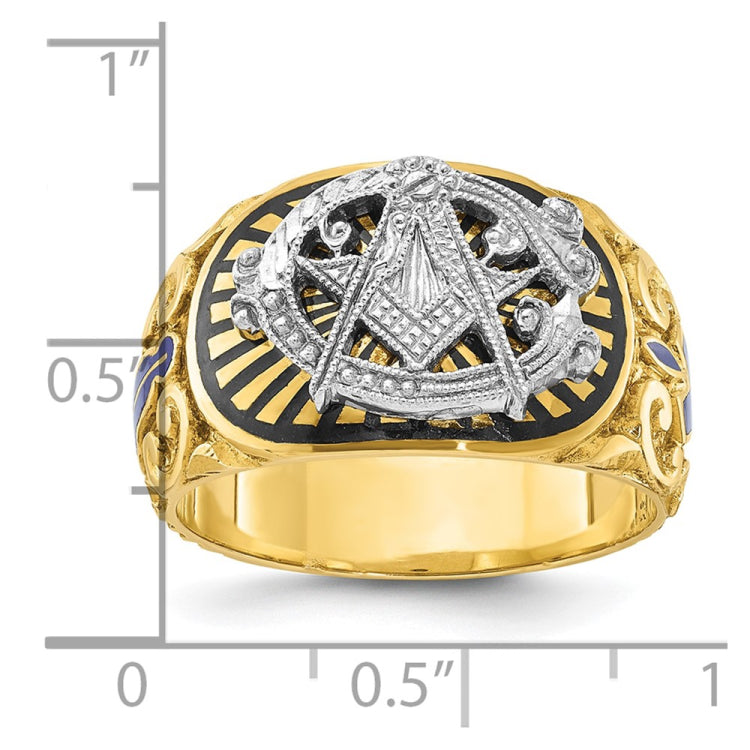 14k Two-tone EMB TROWEL/EYE/PROBLEM Ring
