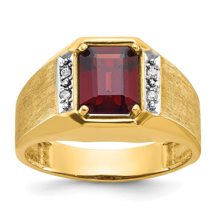 Men's YG Ring with Satin Finish Accent Mounting