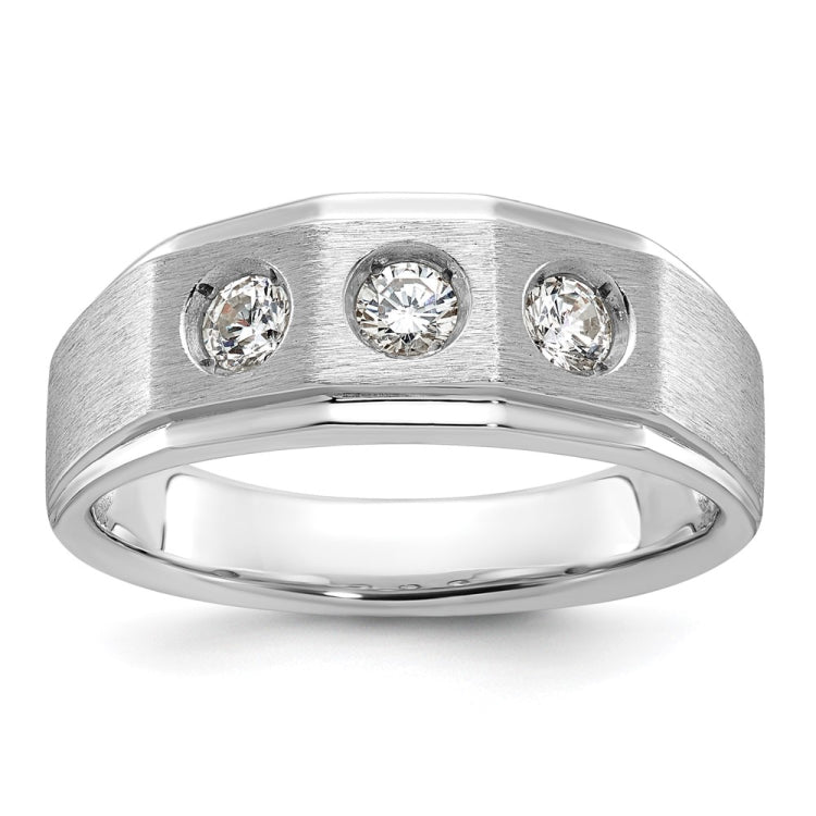 Men's WG 3/8ct tw Diamond Wedding Band with Soft Satin Finish Mounting