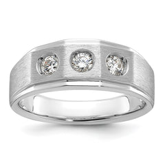 Men's WG 3/8ct tw Diamond Wedding Band with Soft Satin Finish Mounting