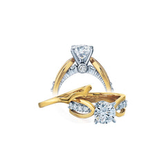 14kt Ladies Two-tone Engagement Ring Mounting