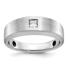 Men's WG .15ct PrincessCut Solitaire Ring with Soft Satin Finish Mounting