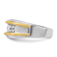 IBGoodman 10k Two-tone Men's Polished 5-Stone 1 Carat Lab Grown Diamond Ring