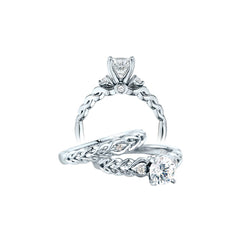 Ladies White Gold Engagement Ring for your 1ct Round Center Mounting