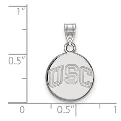 10k White Gold University of Southern California U-S-C Small Disc Pendant