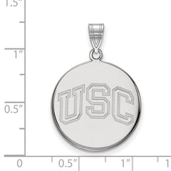 10k White Gold University of Southern California U-S-C Large Disc Pendant